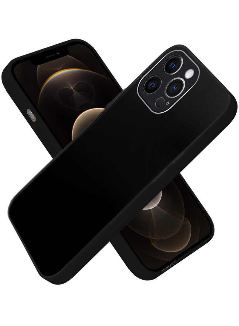 CATANES HiCool Glossy Hard TPU Case for iPhone 12 Pro - Full Coverage , Anti Finger Print , Anti Yellowing , Shockproof Slim Fit Design- Black - Image 3